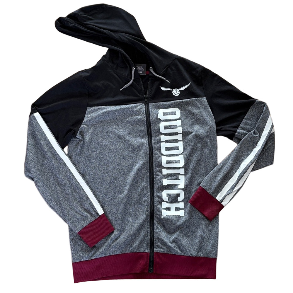Harry Potter Quidditch Zip Hooded Sweatshirt Size Large Lightweight